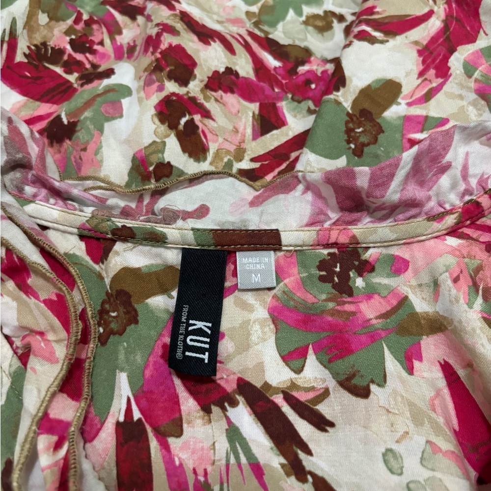 Meara Floral Long Sleeve Blouse KUT from the Kloth Medium - Picture 16 of 16